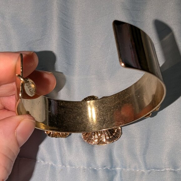 Natasha Gold Floral Statement Cuff 5163 - Picture 4 of 6